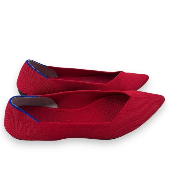 Rothy's Womens 8.5 Red The Point Knit Flat Balletcore Comfort Sustainable Preppy - Picture 2 of 15